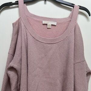 Michael Kors Pink Cold Shoulder Sweater Top